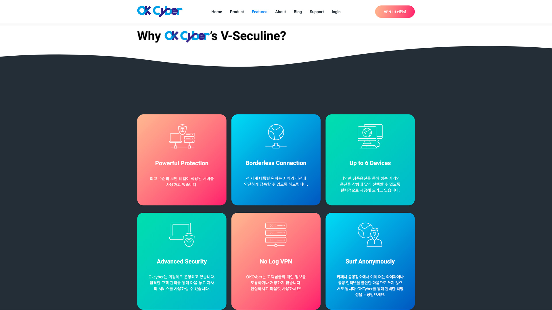 OK Cyber 상세 화면